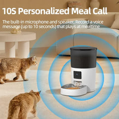 ROJECO-Automatic Cat Feeder with Camera Video, Pet Food Dispenser, Smart Voice Recorder, Remote Control Auto Feeder for Dog